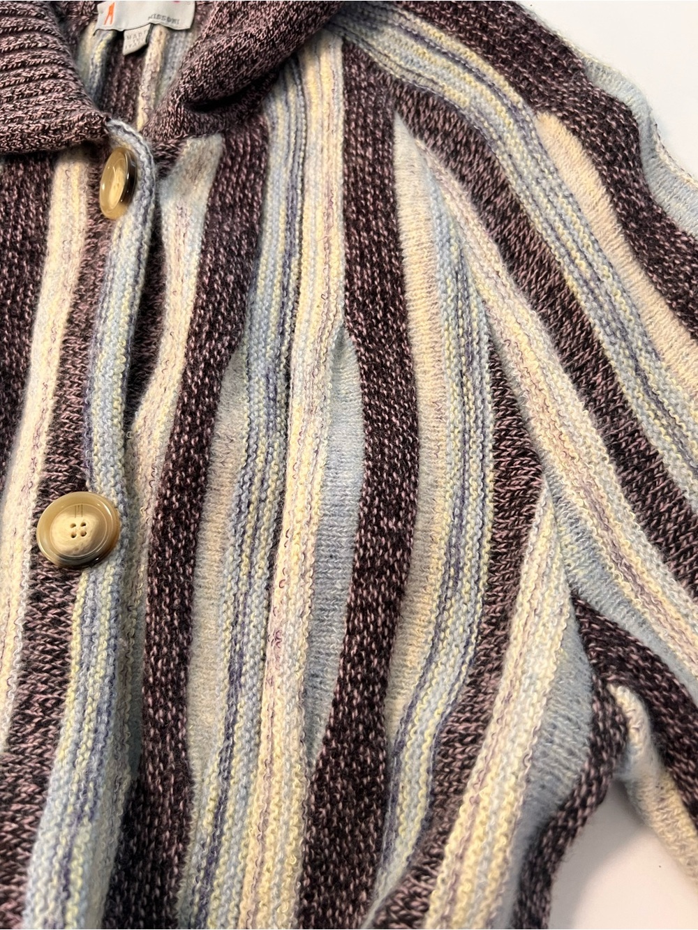 Missoni Wool Striped Button Duster Longline Cardigan Sweater  Italy Sz 14 - Picture 4 of 7